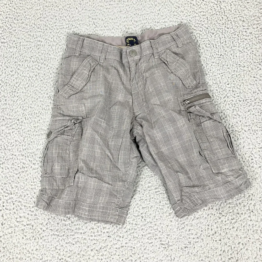 Alpha Industries Cargo Shorts Mens 32 Gray Plaid Cotton‎ Canvas Military Utility